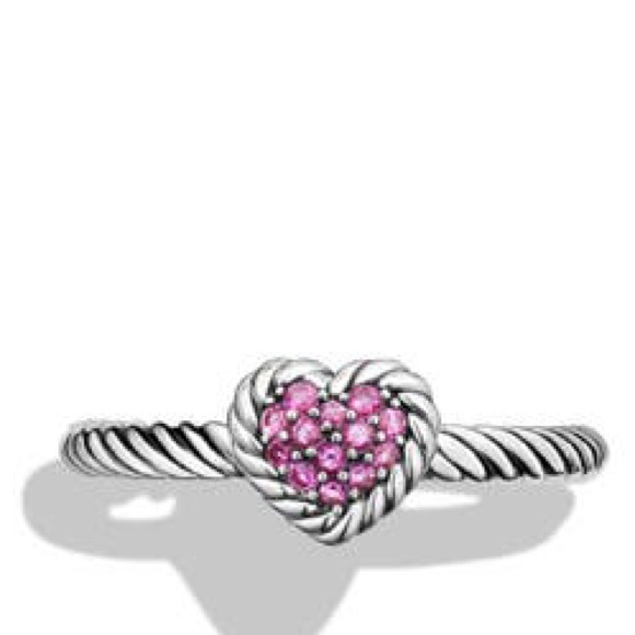 David Yurman chΓ’telaine pink sapphire heart ring - Picture 7 of 14